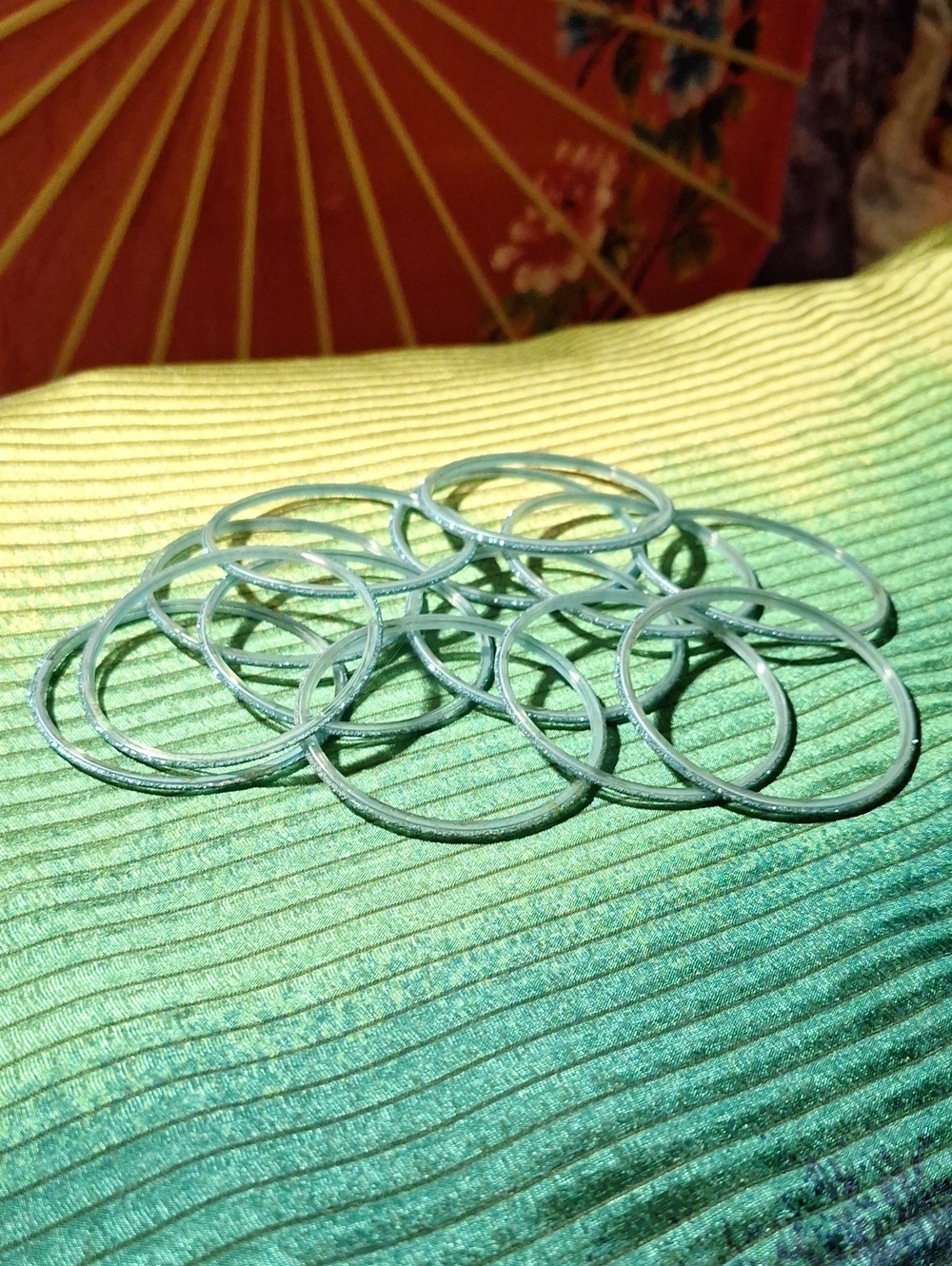 Silver-Tone Stackable Hoop Bangle Set - Women's Accessories